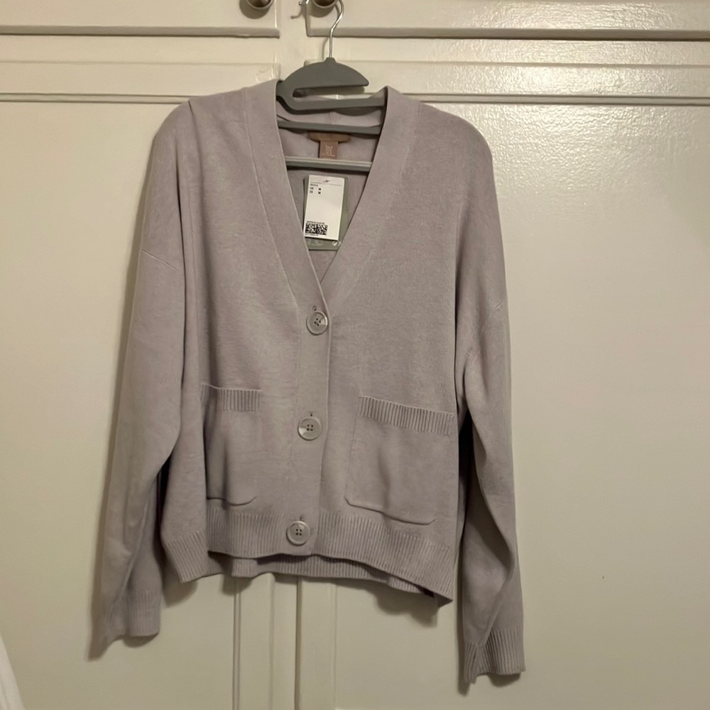 H&M cardigan size M/L grayish beige color